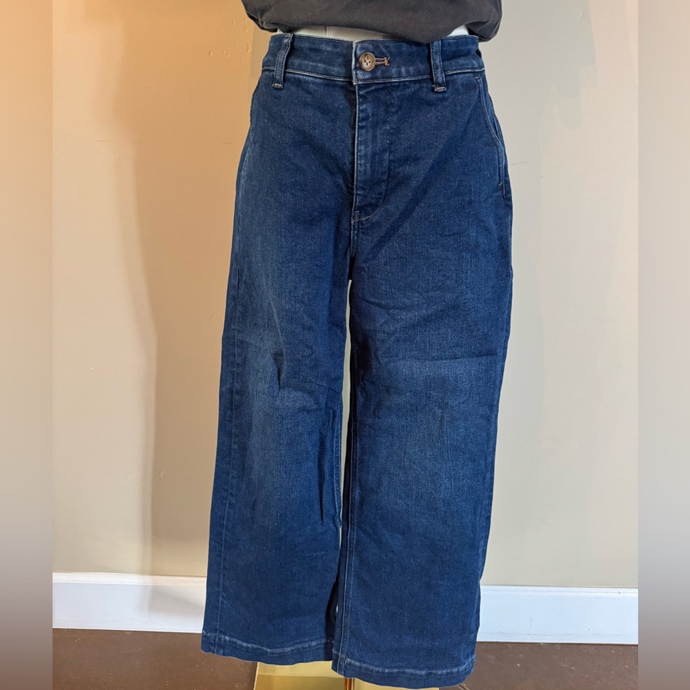 J Crew Trouser Wide-Leg Blue Jeans